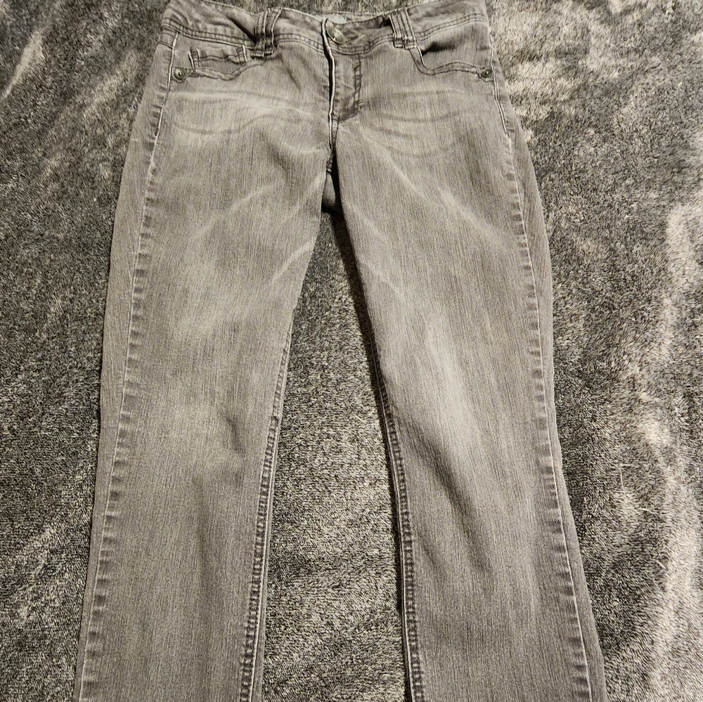 Wit & Wisdom stretch Skinny Jeans, Gray Wash, 5 pocket, Womens Size 8. Good cond